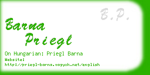 barna priegl business card